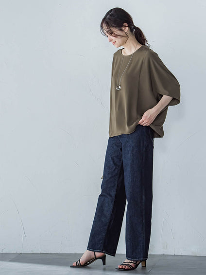 【JAPAN BLUE JEANS】ワイドパンツ≪洗濯機で洗える≫