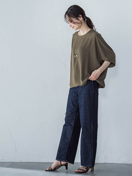 【JAPAN BLUE JEANS】ワイドパンツ≪洗濯機で洗える≫