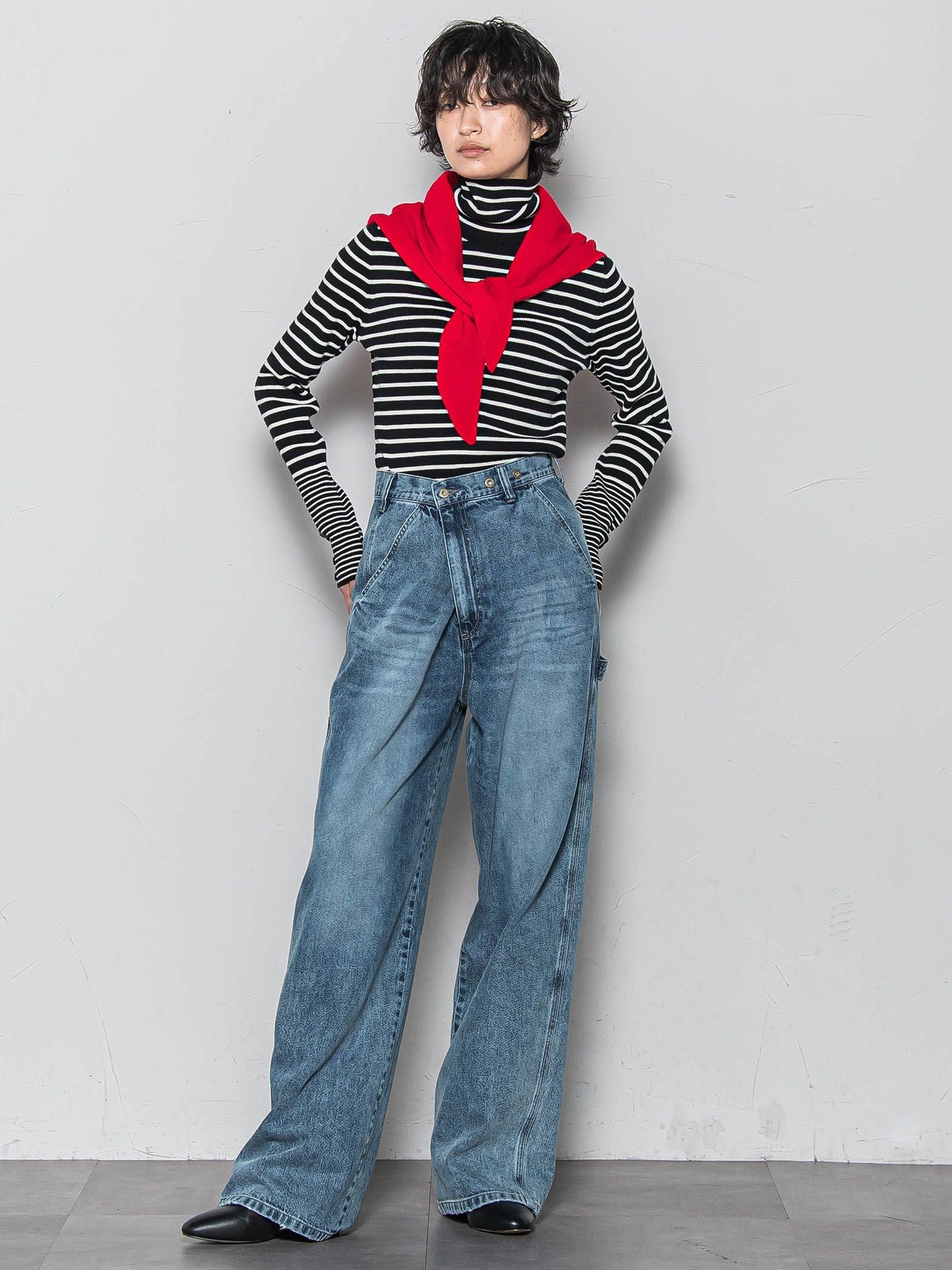 リブタートルニットプルオーバー≪手洗い可能≫