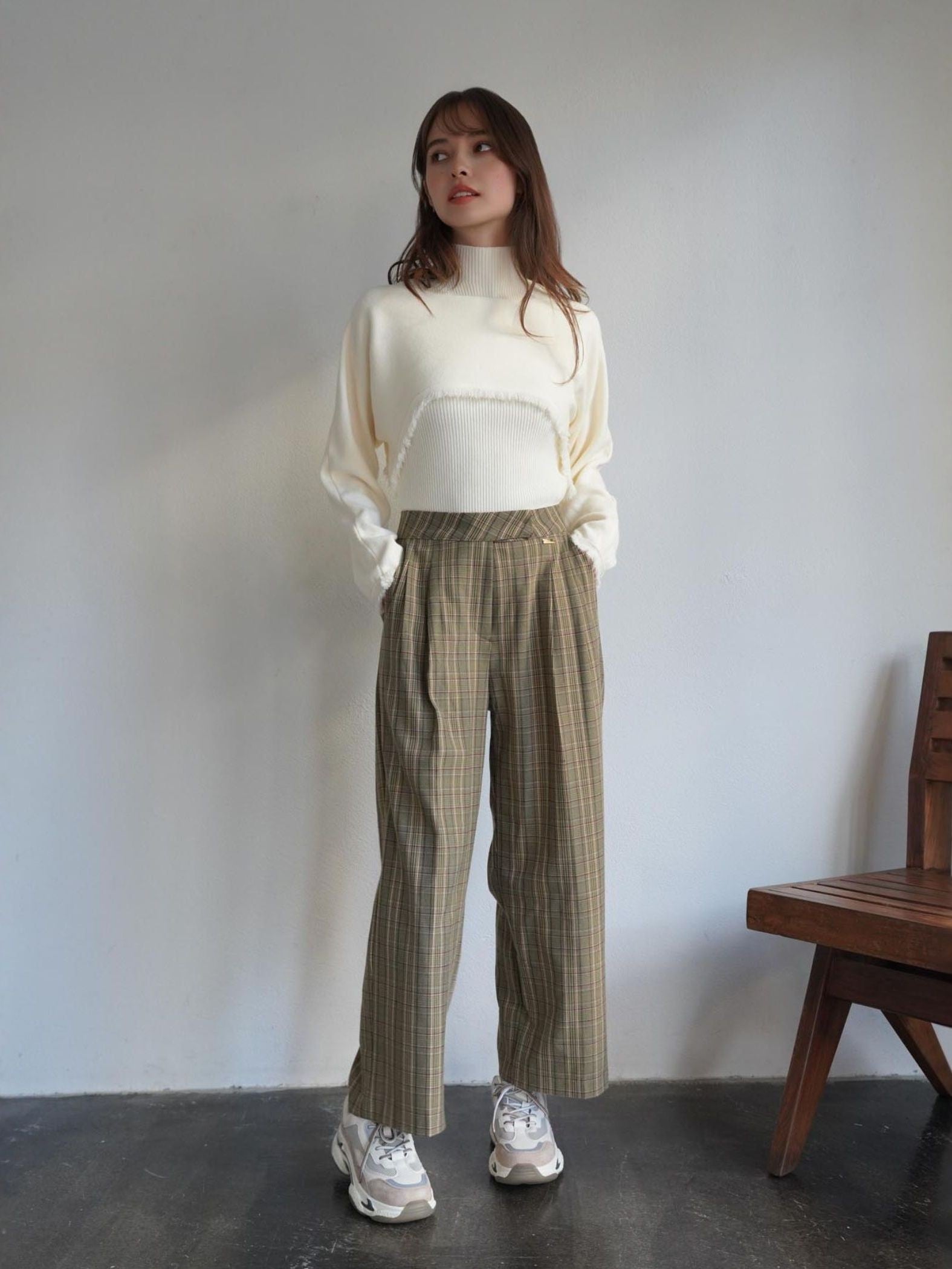 Glen Check Wide Pants［under150cmさんもオススメ］≪手洗い可能≫