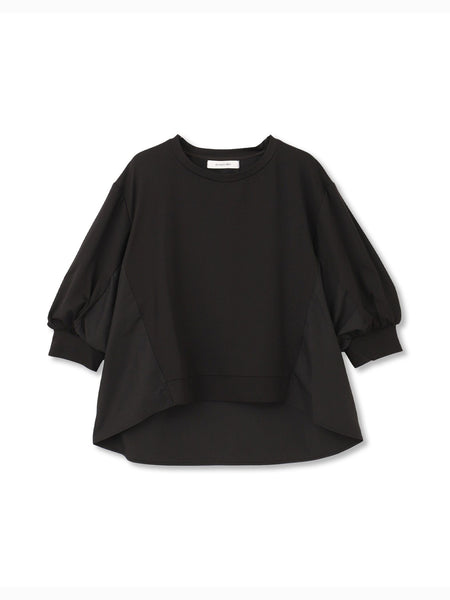 異素材コンビネーションプルオーバー≪洗濯機で洗える≫