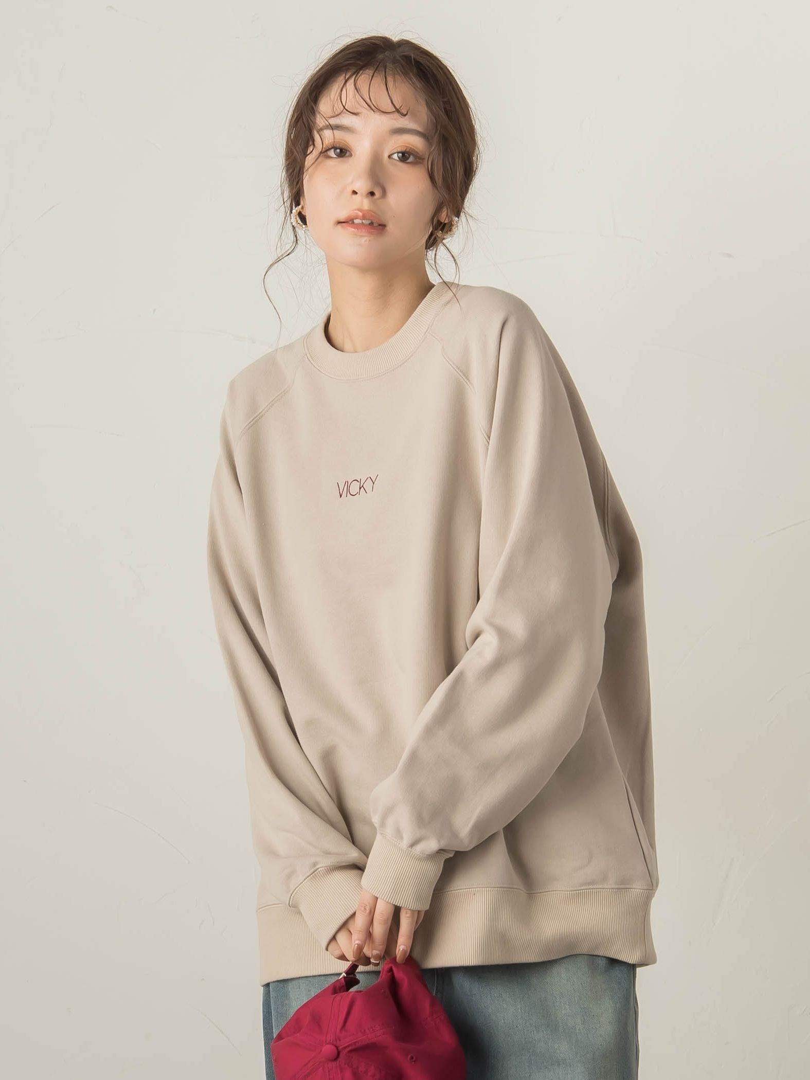 JLounge限定】VICKY ロゴ刺繍スウェット≪洗濯機で洗える
