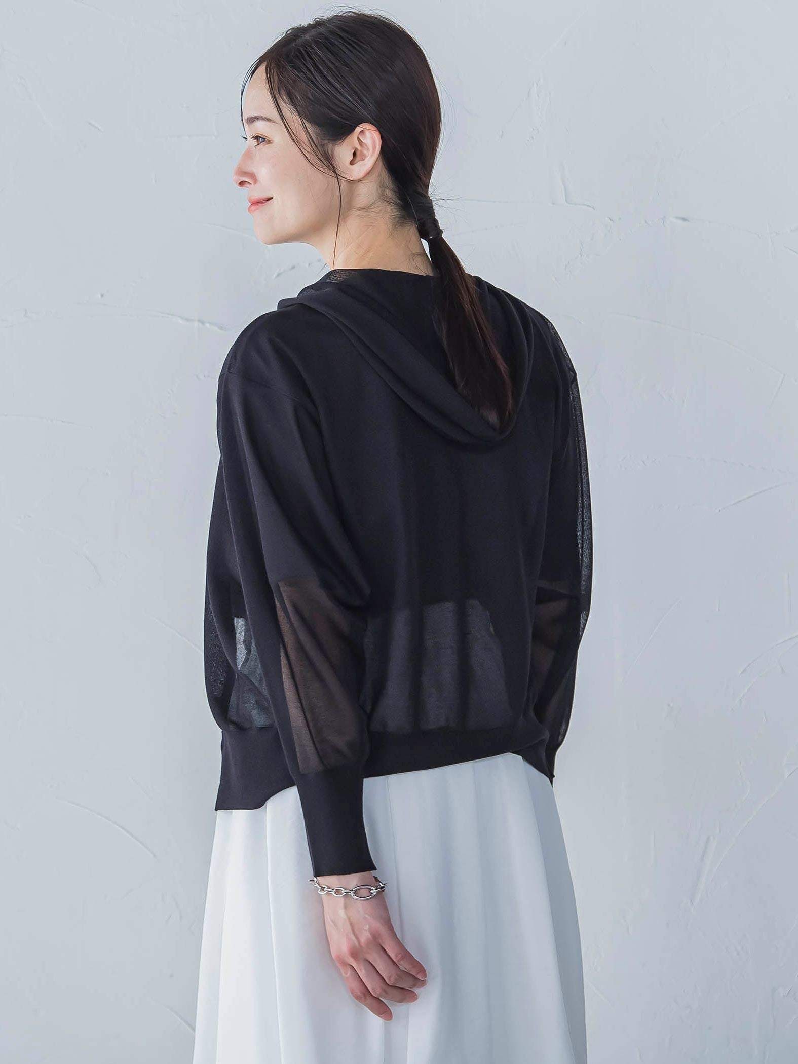 【一部店舗限定販売】シアーニットジップパーカー≪手洗い可能≫