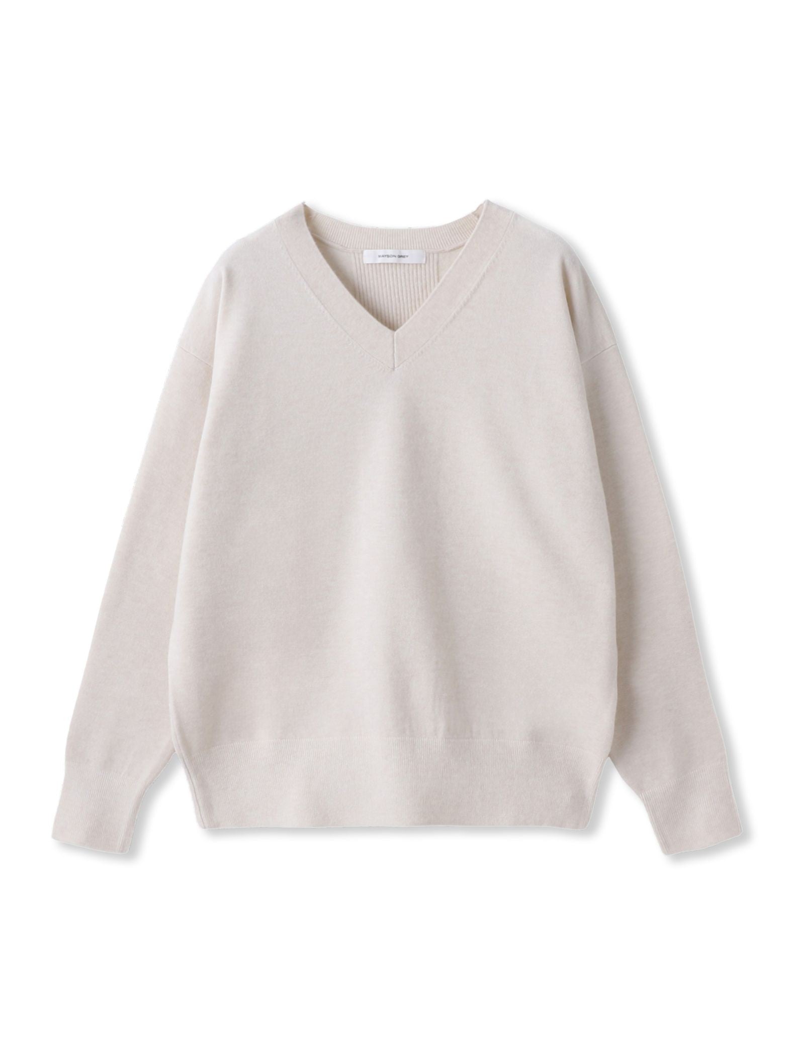 【ふわもち】Vネックニット≪洗濯機で洗える≫