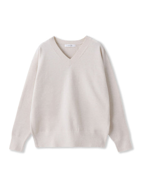 【ふわもち】Vネックニット≪洗濯機で洗える≫