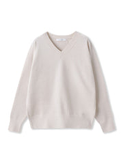 【ふわもち】Vネックニット≪洗濯機で洗える≫
