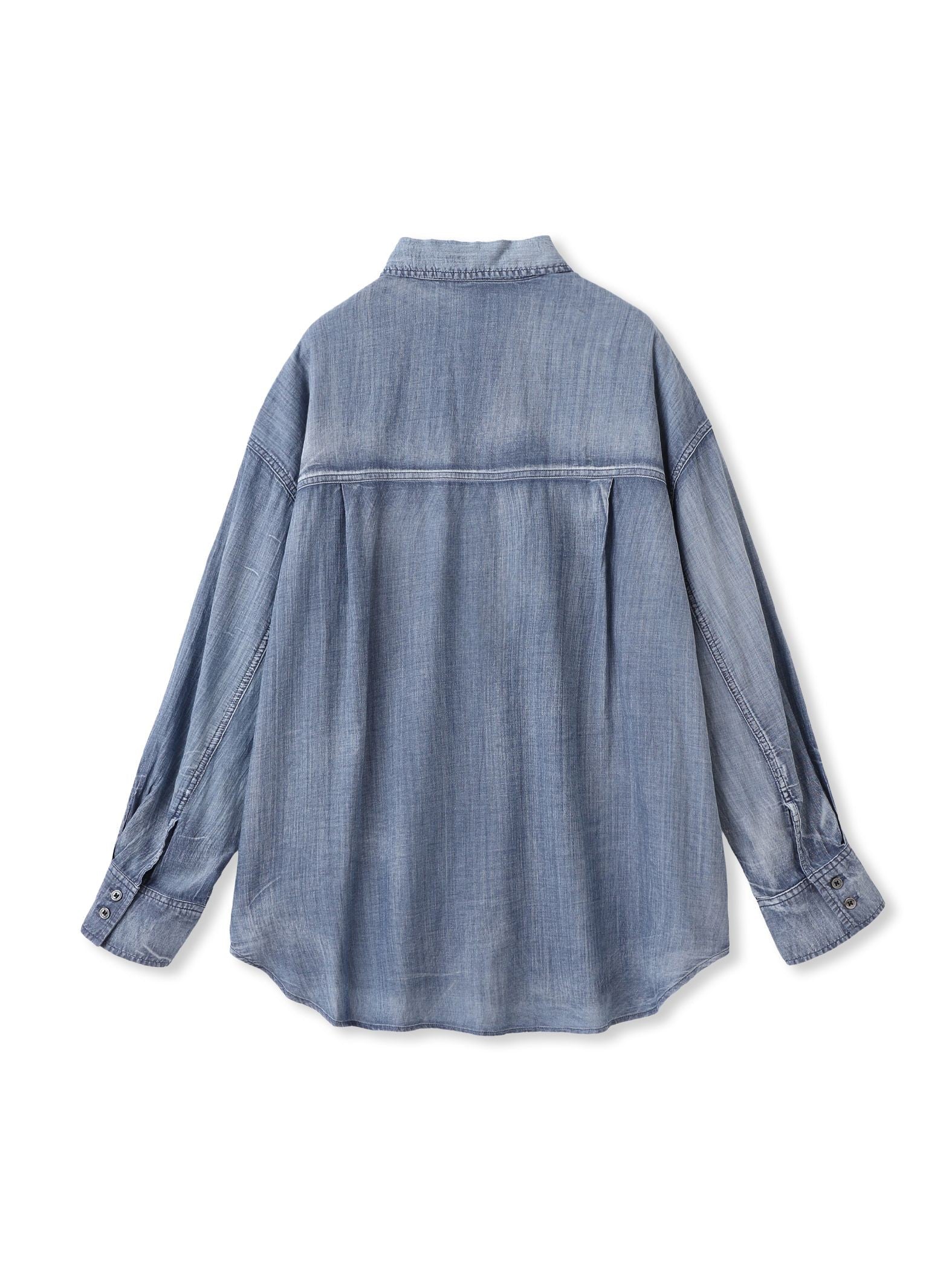 シアーデニムシャツ≪洗濯機で洗える≫