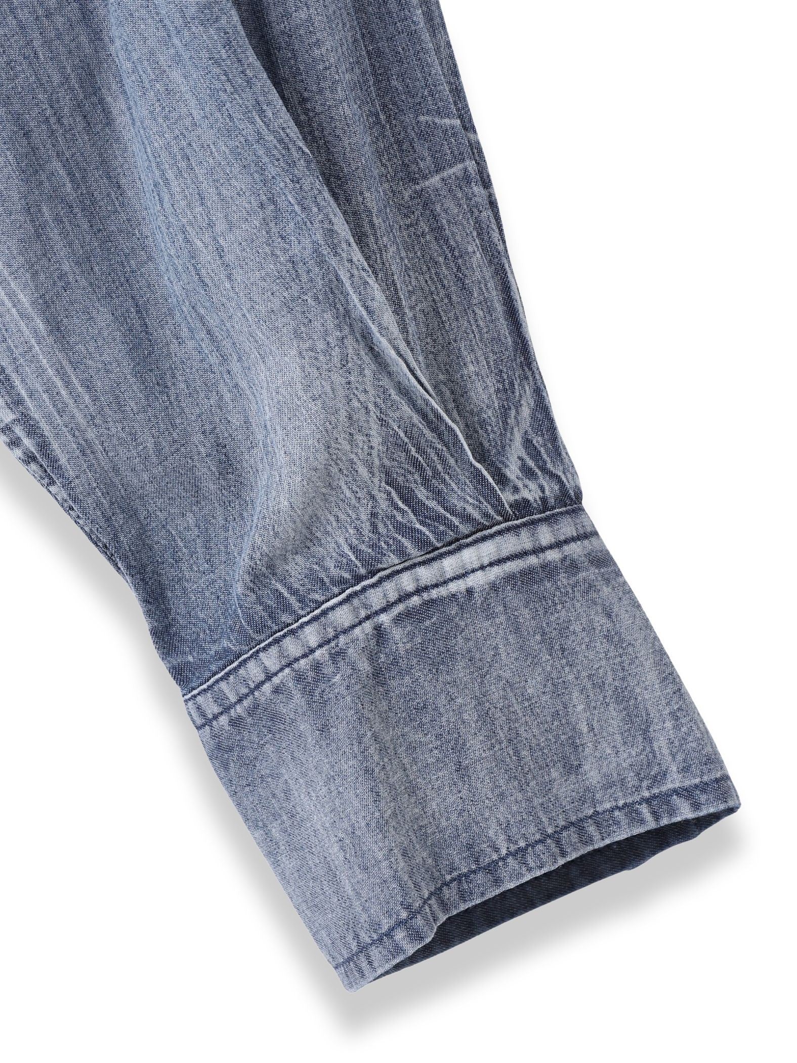 シアーデニムシャツ≪洗濯機で洗える≫