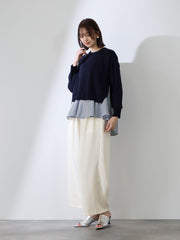 ダブルインタックプルオンワイドパンツ