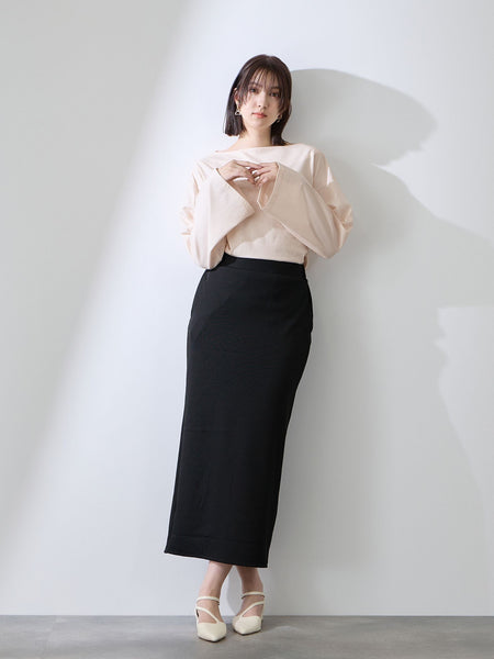 ハイゲージ天竺ボートネックプルオーバー