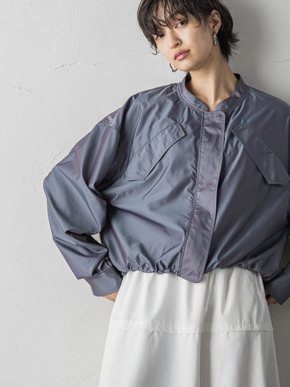 ギャザースリーブナイロンブルゾン≪洗濯機で洗える≫