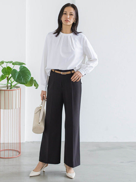 ウールブレンドストレッチブラウス≪セットアップ対応/手洗い可能≫