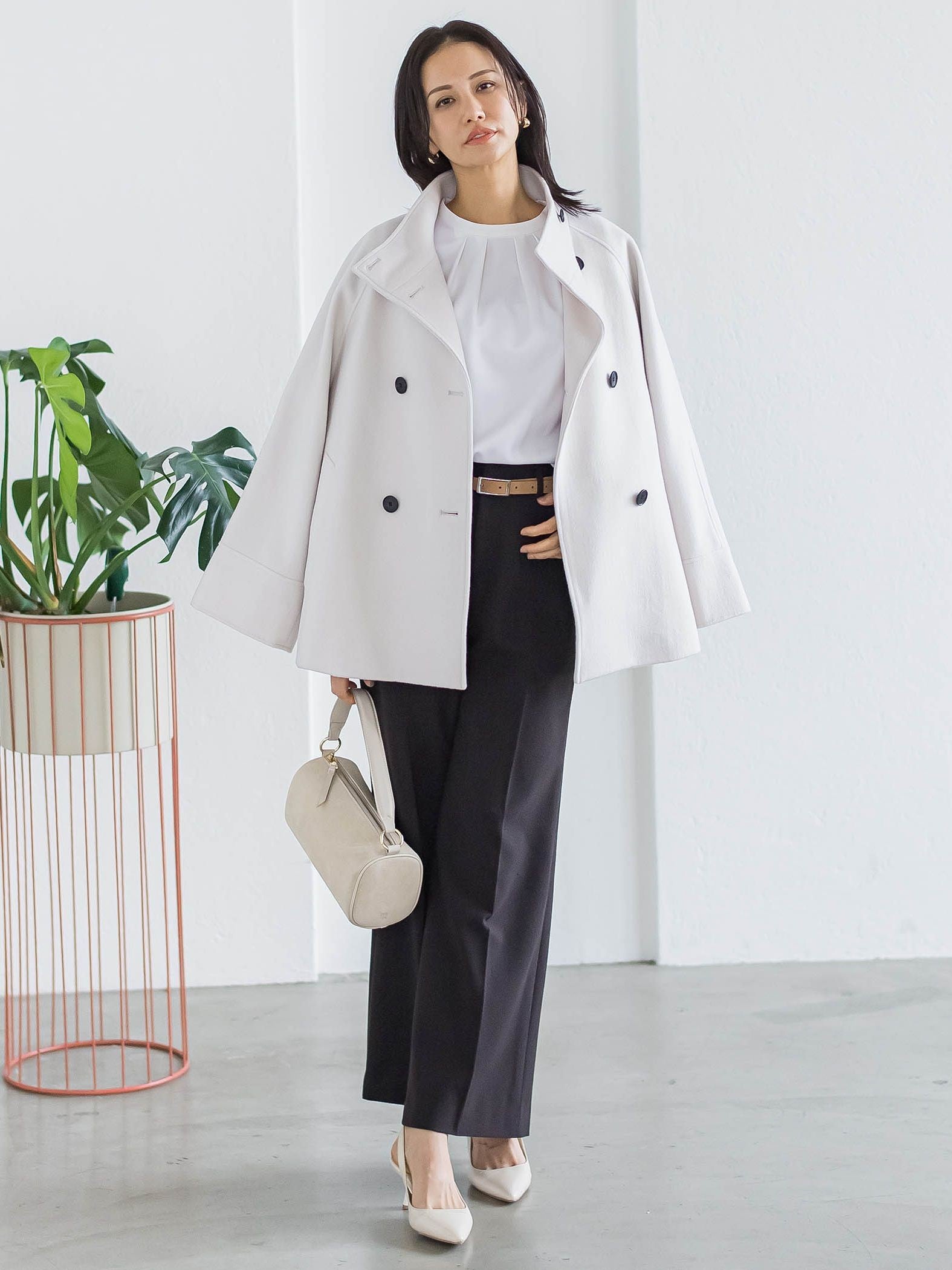 ウールブレンドストレッチブラウス≪セットアップ対応/手洗い可能≫