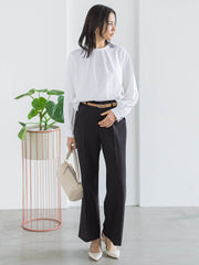 ウールブレンドストレッチブラウス≪セットアップ対応/手洗い可能≫