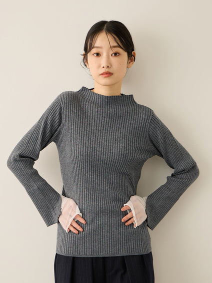 シアーカフレイヤードフウニットプルオーバー≪手洗い可能≫