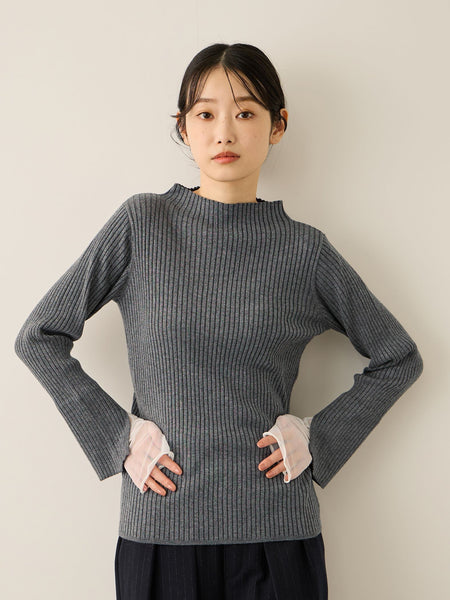 シアーカフレイヤードフウニットプルオーバー≪手洗い可能≫