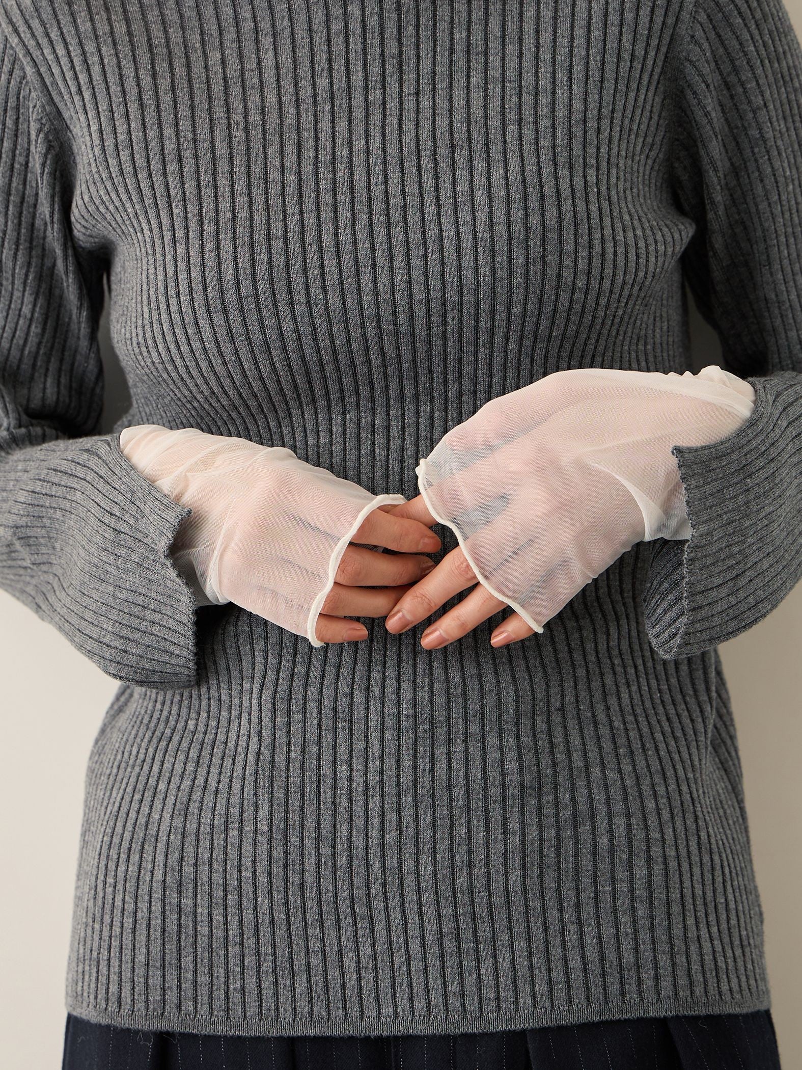 シアーカフレイヤードフウニットプルオーバー≪手洗い可能≫