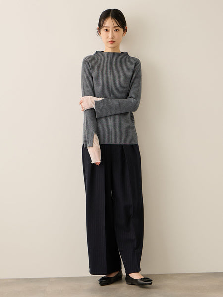 シアーカフレイヤードフウニットプルオーバー≪手洗い可能≫