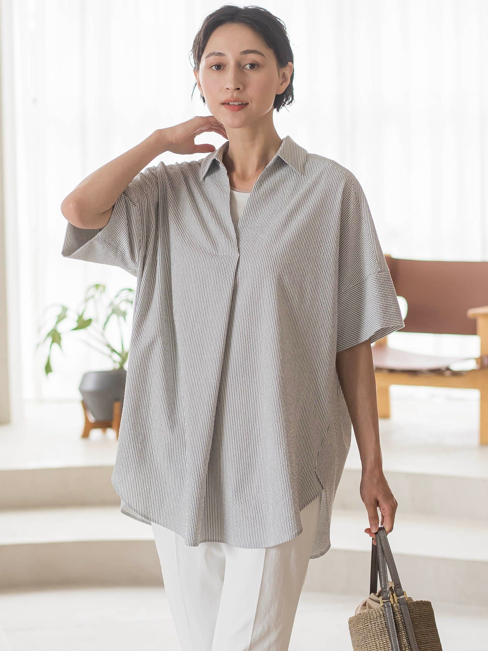 【WEB限定/追加生産】”着るだけでサマになる”頼れるスキッパーチュニック