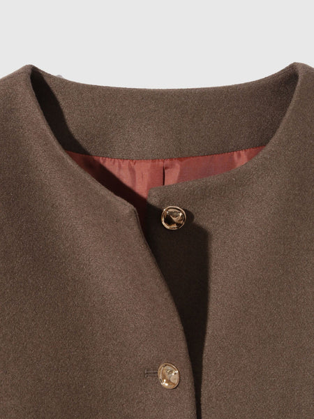 ウールチョウジャージーノーカラージャケット