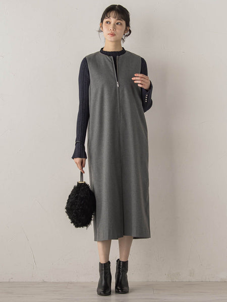 裏起毛サキソニーワンピース≪手洗い可能≫