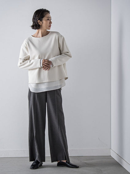 煌めきストレッチワイドパンツ≪洗濯機で洗える≫