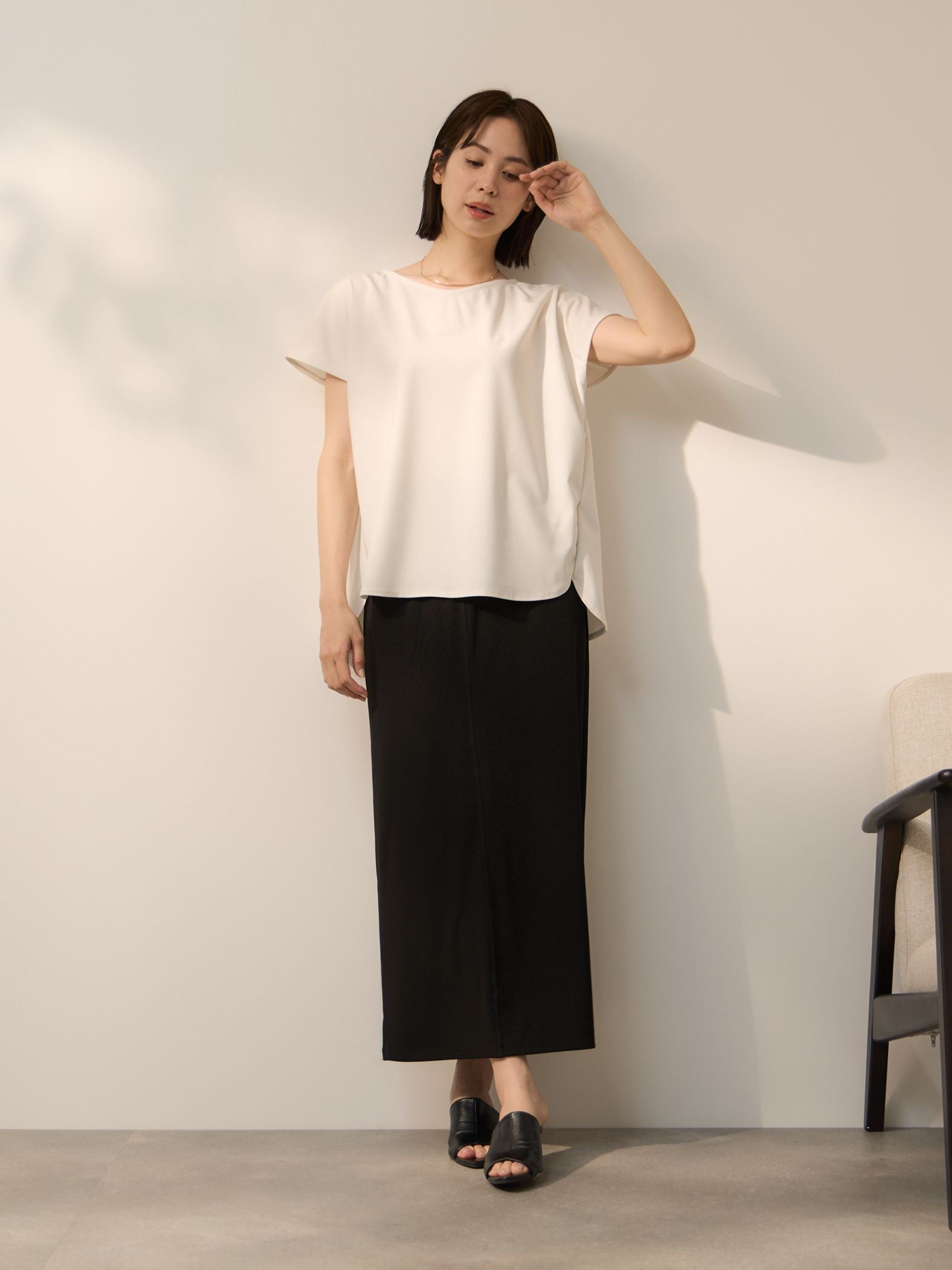 コードダブルニットナロースカート