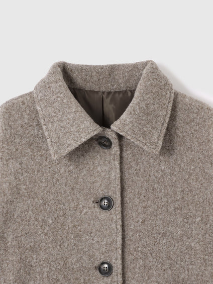 ショール付きスライバーニットコート