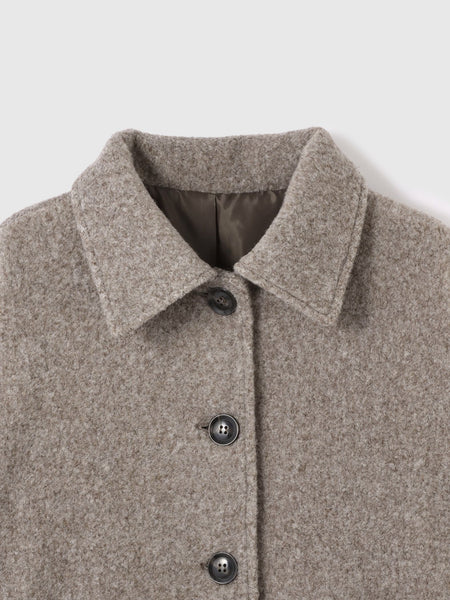 ショール付きスライバーニットコート