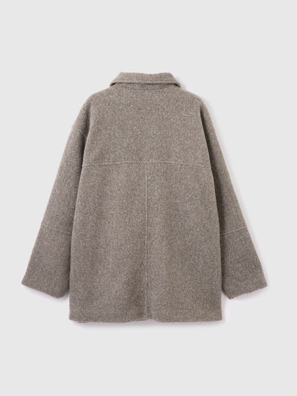 ショール付きスライバーニットコート