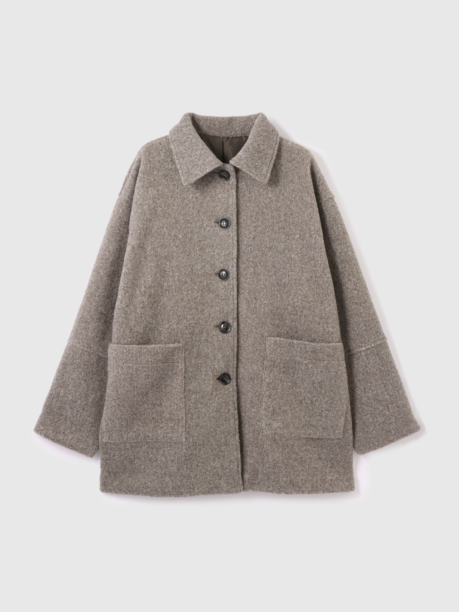 ショール付きスライバーニットコート