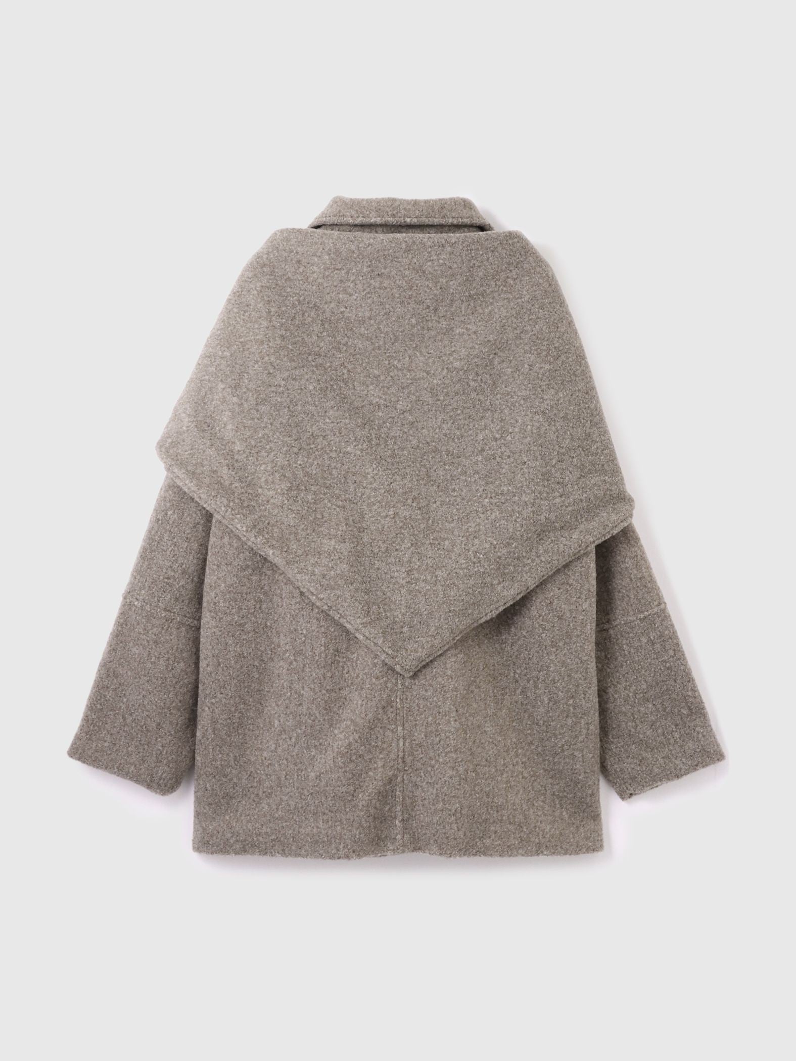 ショール付きスライバーニットコート