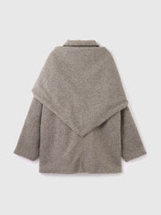 ショール付きスライバーニットコート