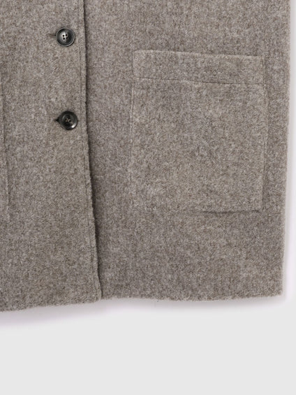 ショール付きスライバーニットコート