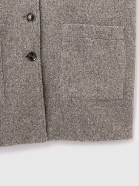 ショール付きスライバーニットコート