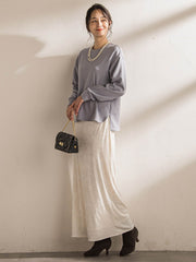 【WEB限定】《暖色美》裏起毛クルーネックトップス≪手洗い≫