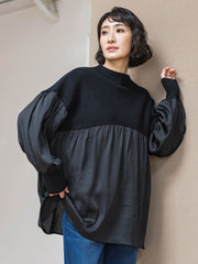 【WEB限定】”1枚でサマになる”とろみサテンふんわりニット