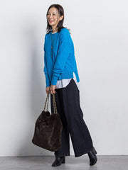 【WEB限定】ベーシックウールクルーネックニット≪洗える≫