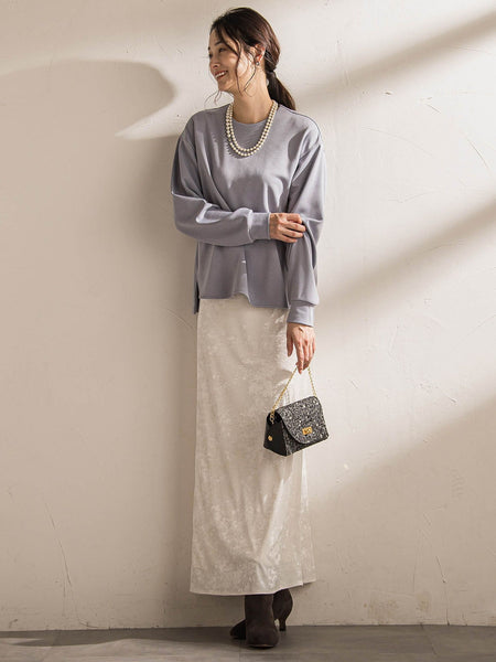 【WEB限定】《暖色美》裏起毛クルーネックトップス≪手洗い≫