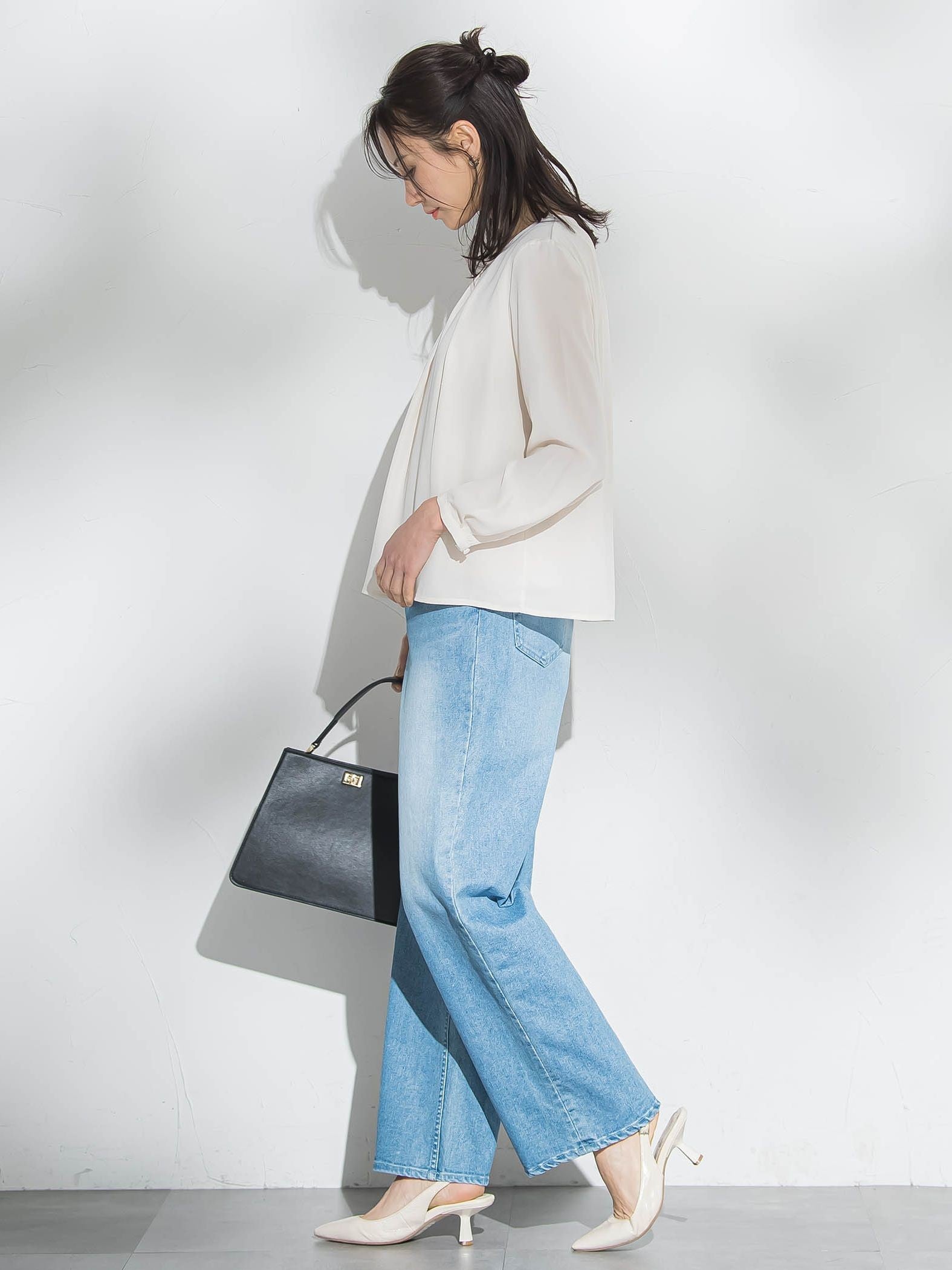 【WEB限定】透けにくい安心シフォンブラウス