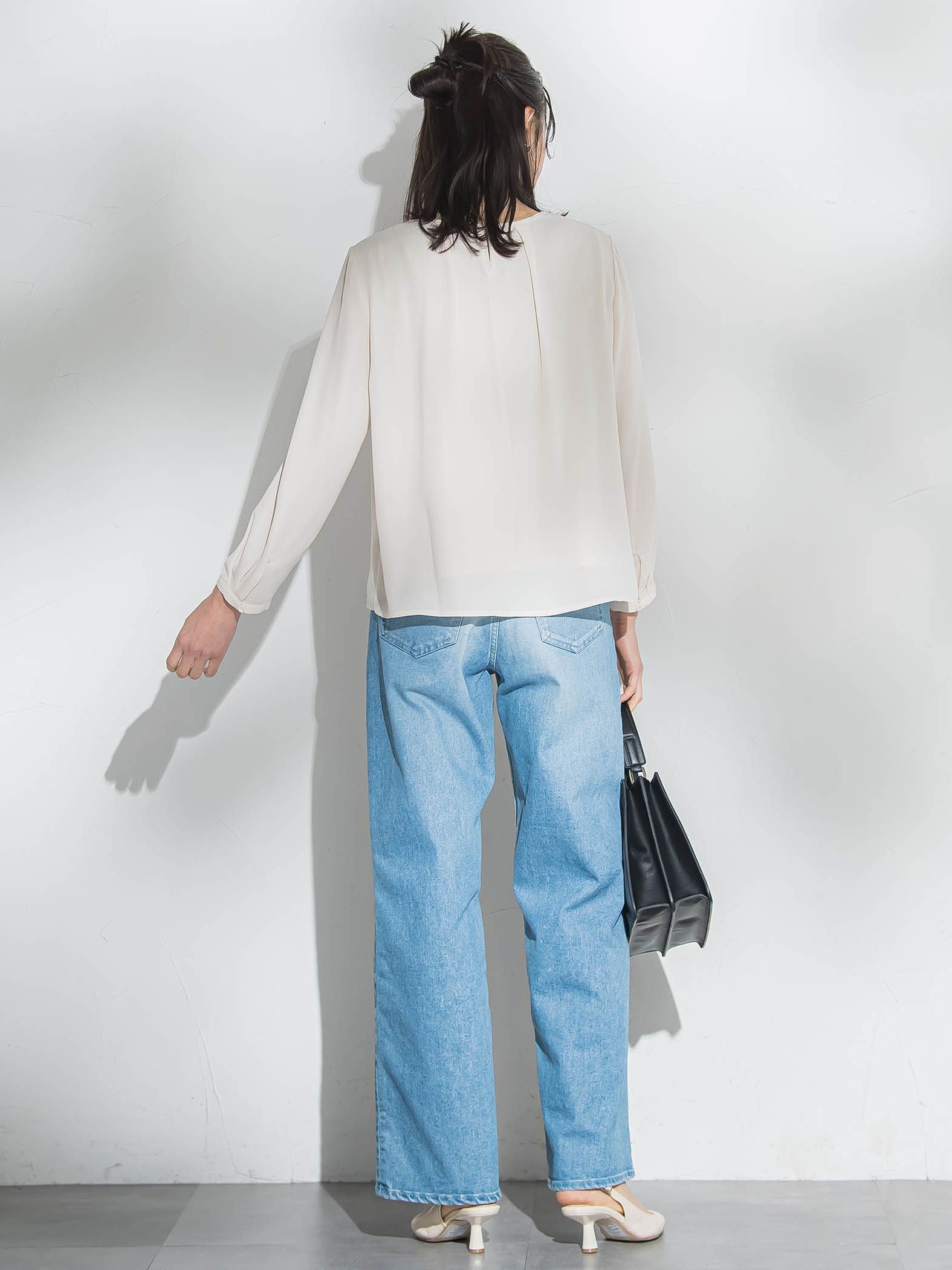 【WEB限定】透けにくい安心シフォンブラウス