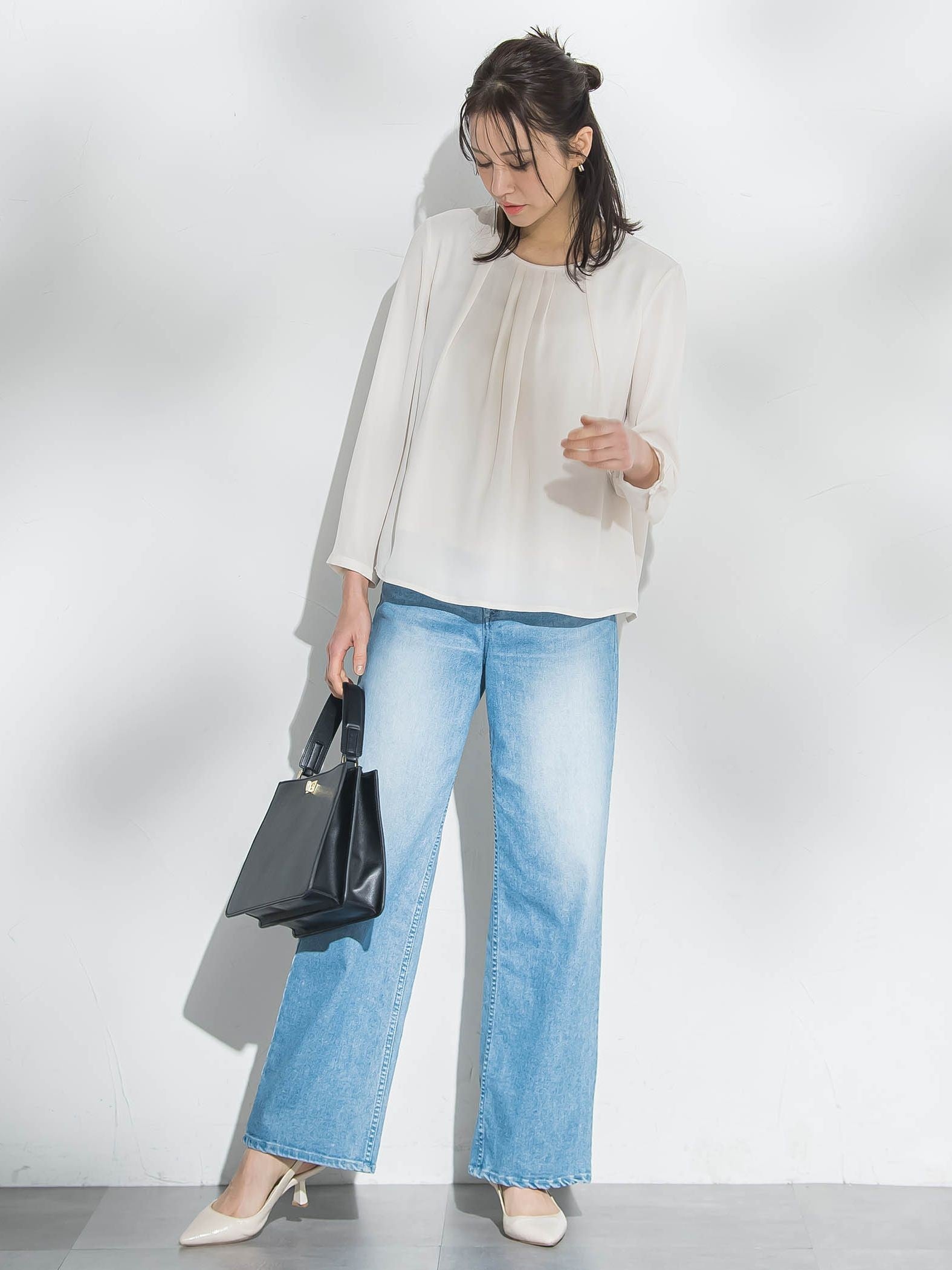 【WEB限定】透けにくい安心シフォンブラウス