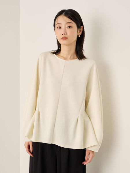 カットジョーゼットウエストタックブラウス≪手洗い可能≫