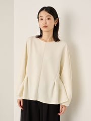 カットジョーゼットウエストタックブラウス≪手洗い可能≫