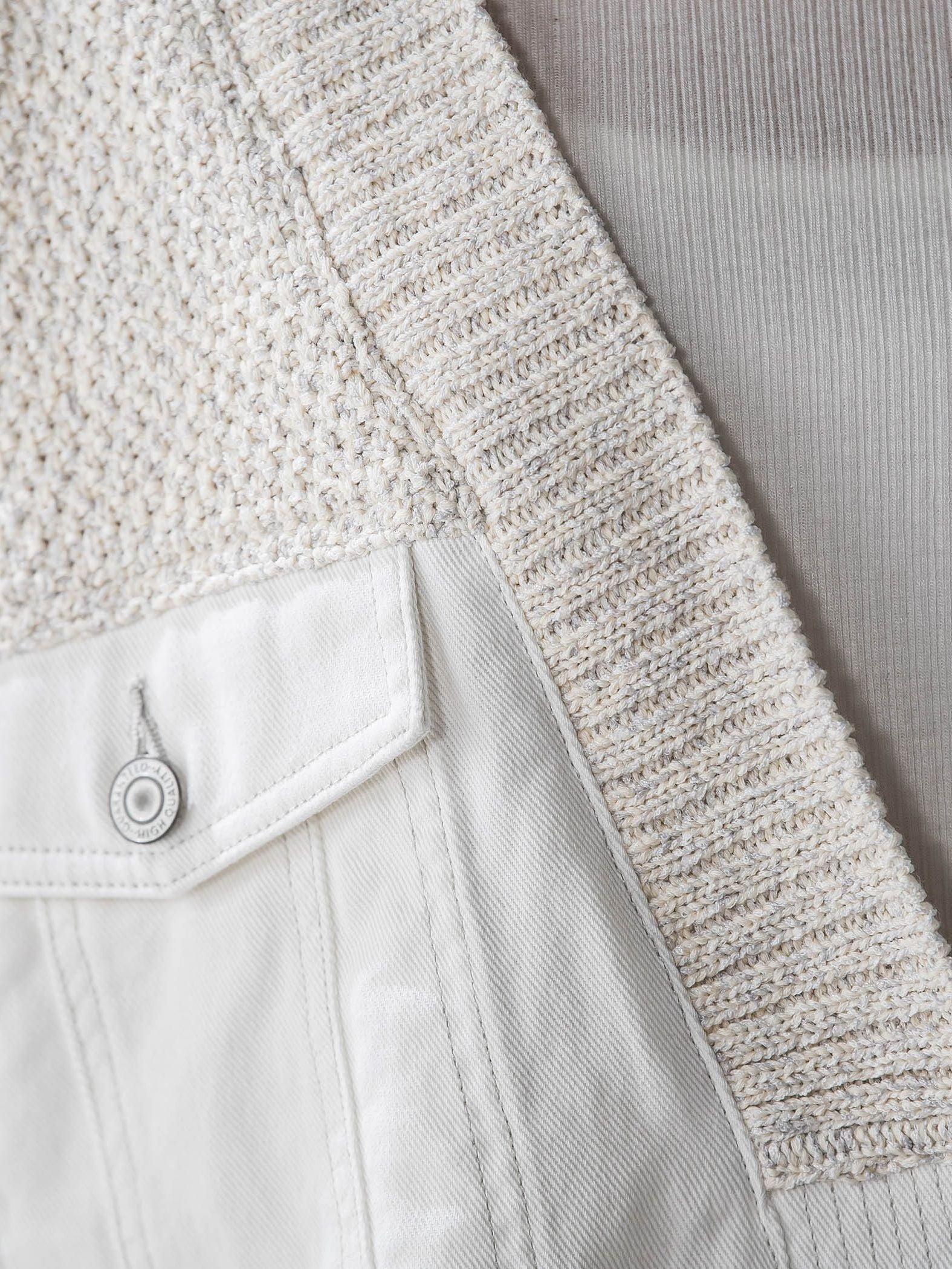 デニムドッキングニットカーディガン≪洗濯機で洗える≫