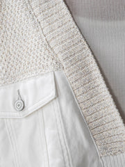 デニムドッキングニットカーディガン≪洗濯機で洗える≫