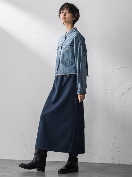 軽量ボンディング3ピーススカートセットアップ≪洗濯機で洗える≫