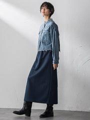 軽量ボンディング3ピーススカートセットアップ≪洗濯機で洗える≫