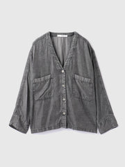 バイオシルクVネックブラウス≪洗濯機で洗える≫