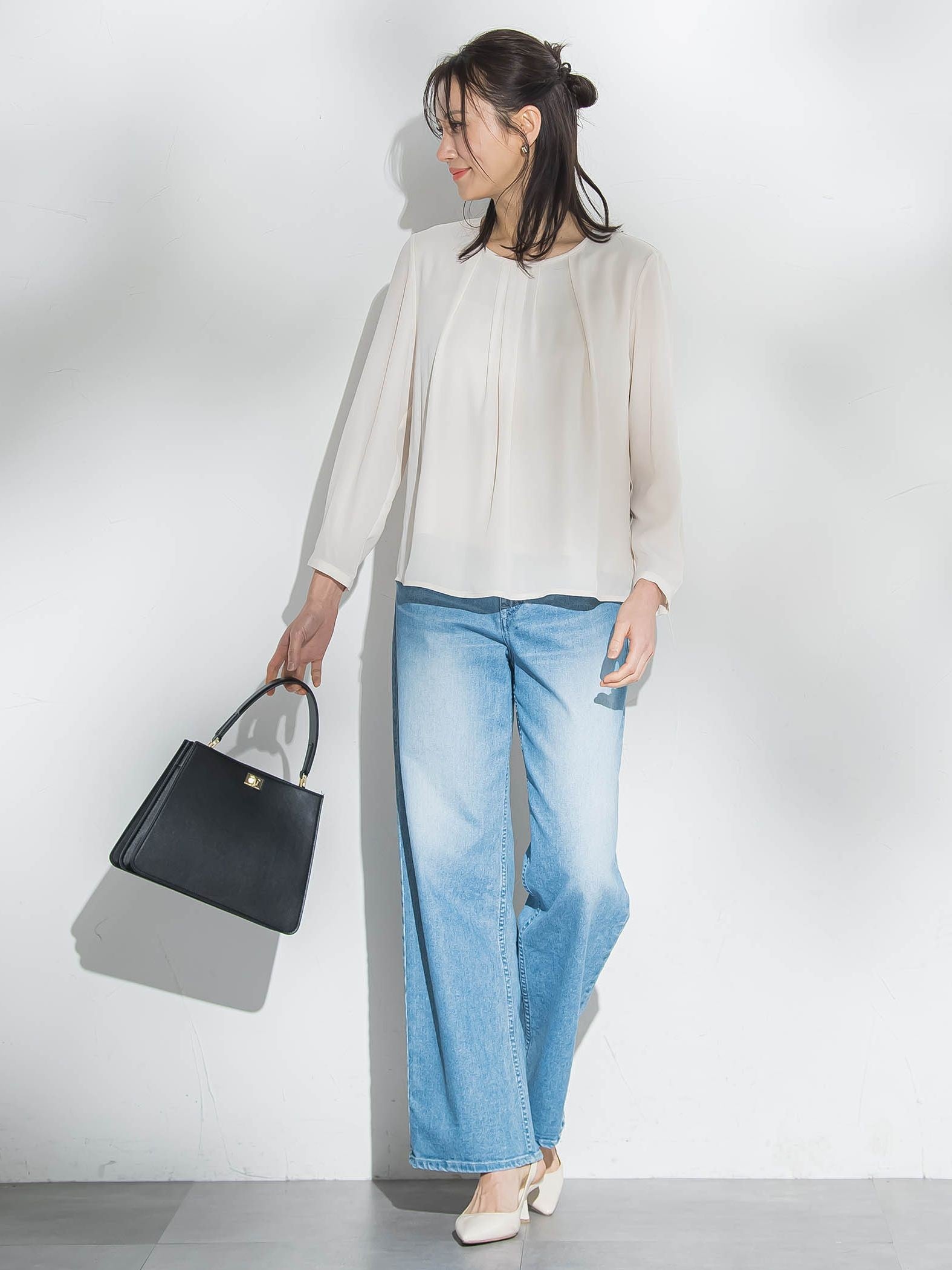 【WEB限定】透けにくい安心シフォンブラウス